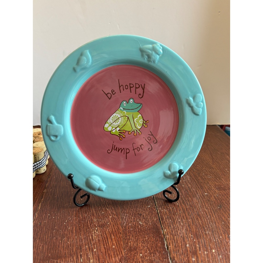 Cracker Barrel‎ Lori Siebert Be Hoppy Frog Plate Sweet Summer Song Blue Pink 8"
